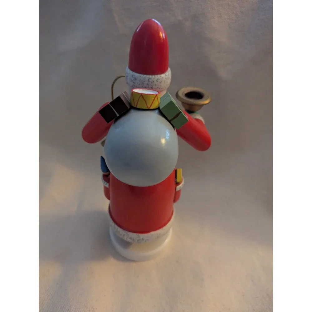 Vintage Wooden Santa Claus Incense Smoker Christmas 7 Inch Red White German